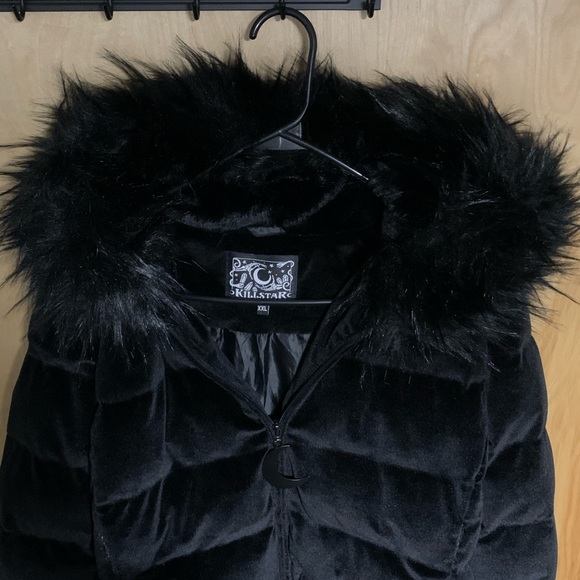 KILLSTAR Lisa Luna Velvet Winter Coat Jacket Corset Back - Picture 12 of 16